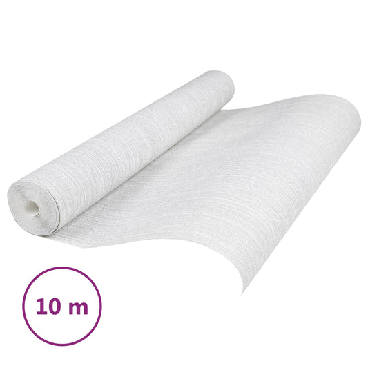 vidaXL 3D Στερεή Ταπετσαρία Ριγέ Ανοιχτό γκρι 10 x 0,53 μ
