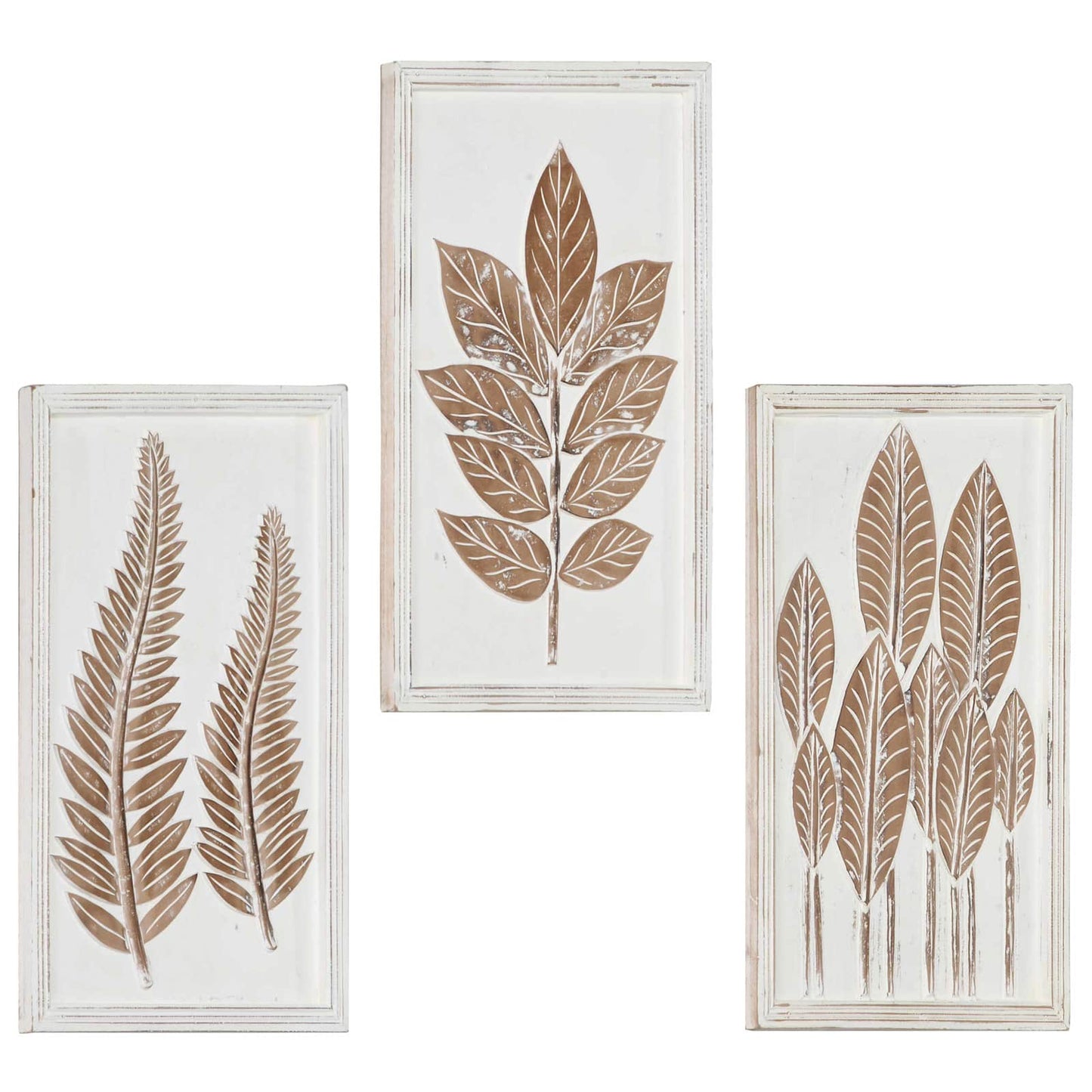 vidaXL Διακόσμηση Τέχνης 3 τμχ. 40 x 40 x 1,5 cm Καφέ και Λευκό