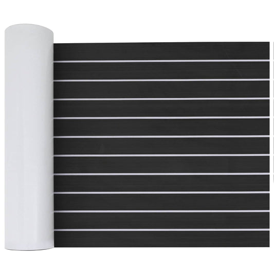 vidaXL Ματ Σκάφους Ριγέ Σκούρο Γκρι και Λευκό 240 x 60 cm EVA