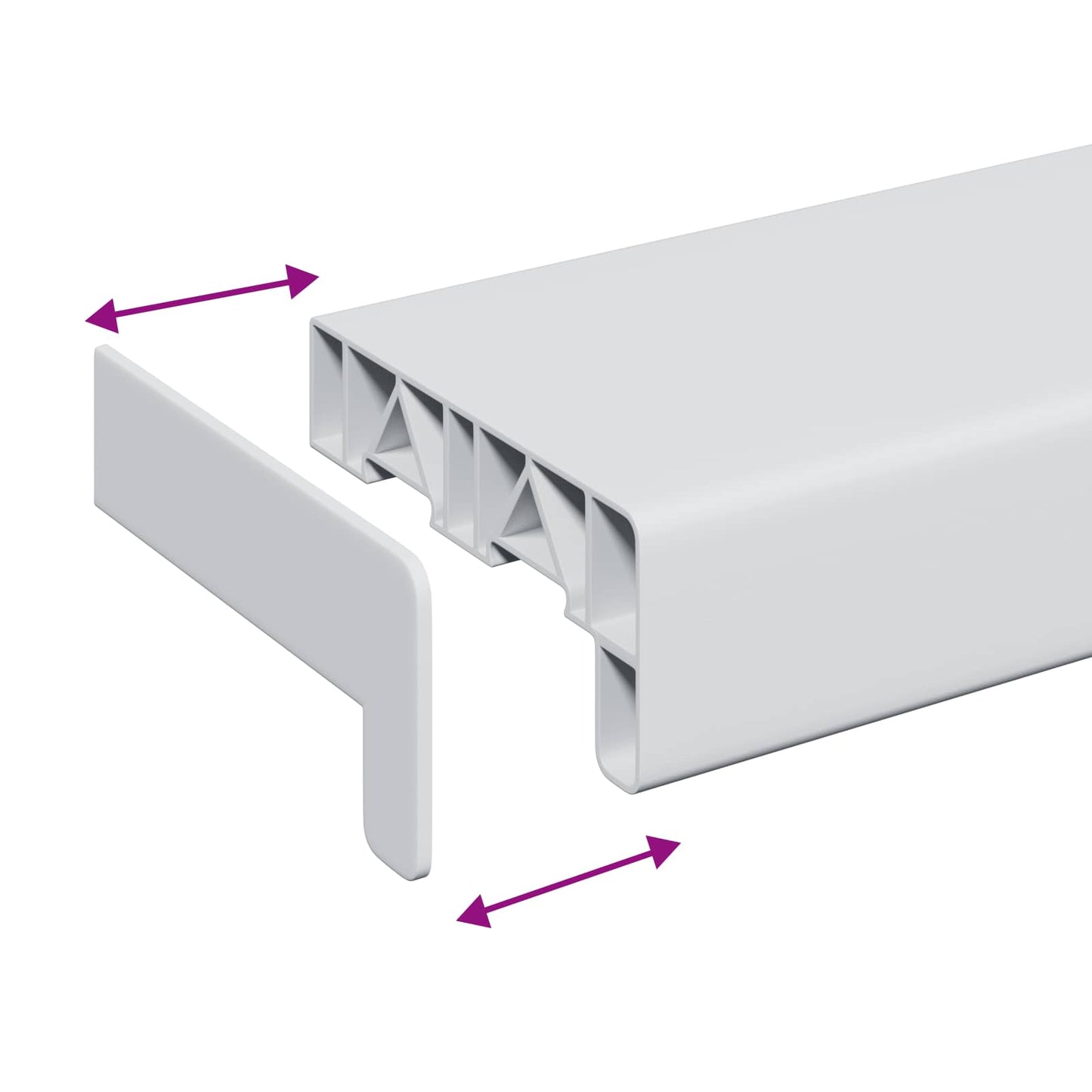 vidaXL Σαβανωτό Παραθύρου Λευκό 100 x 10 x 4,5 εκ PVC