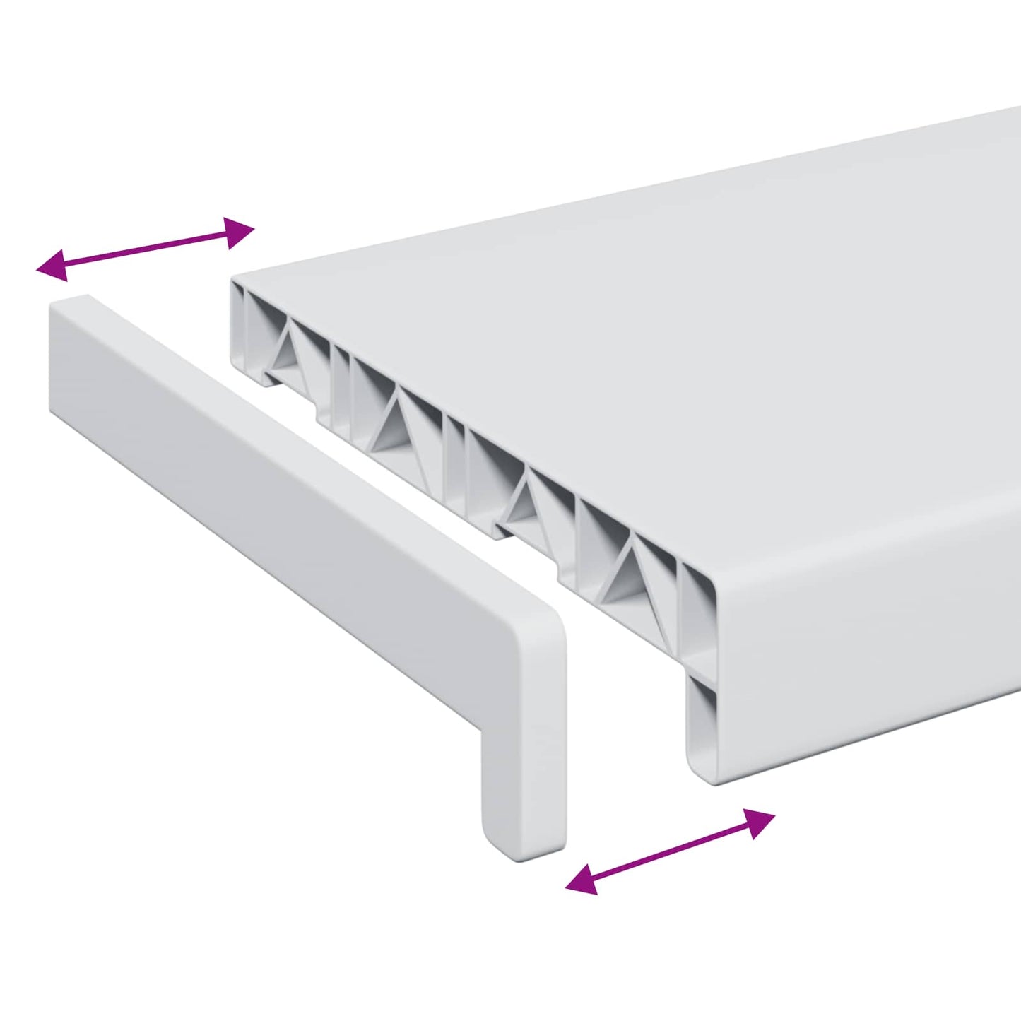vidaXL Σαβανωτό Παραθύρου Λευκό 80 x 25 x 4,5 εκ PVC