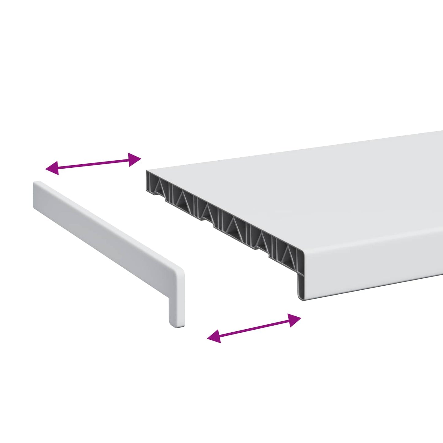 vidaXL Σαβανωτό Παραθύρου Λευκό 160 x 35 x 4,5 εκ PVC