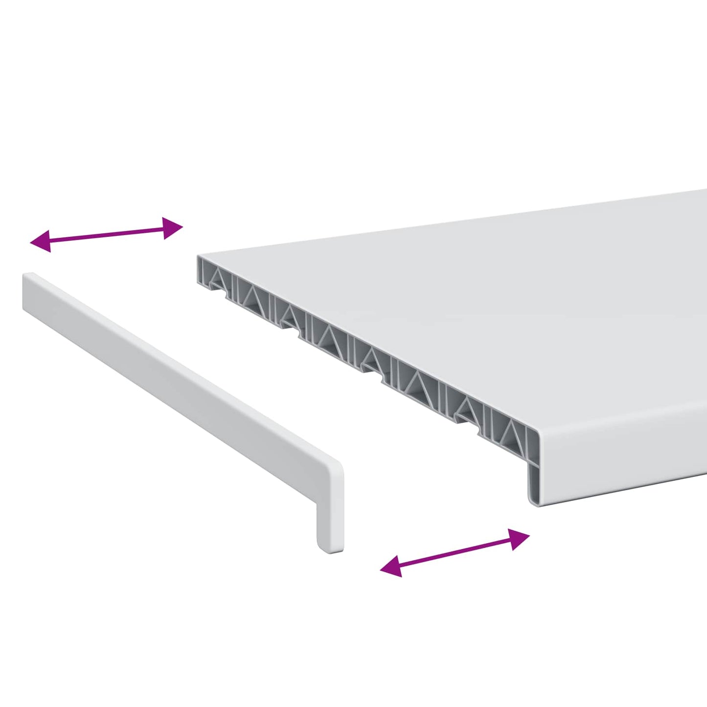 vidaXL Σαβανωτό Παραθύρου Λευκό 140 x 45 x 4,5 εκ PVC