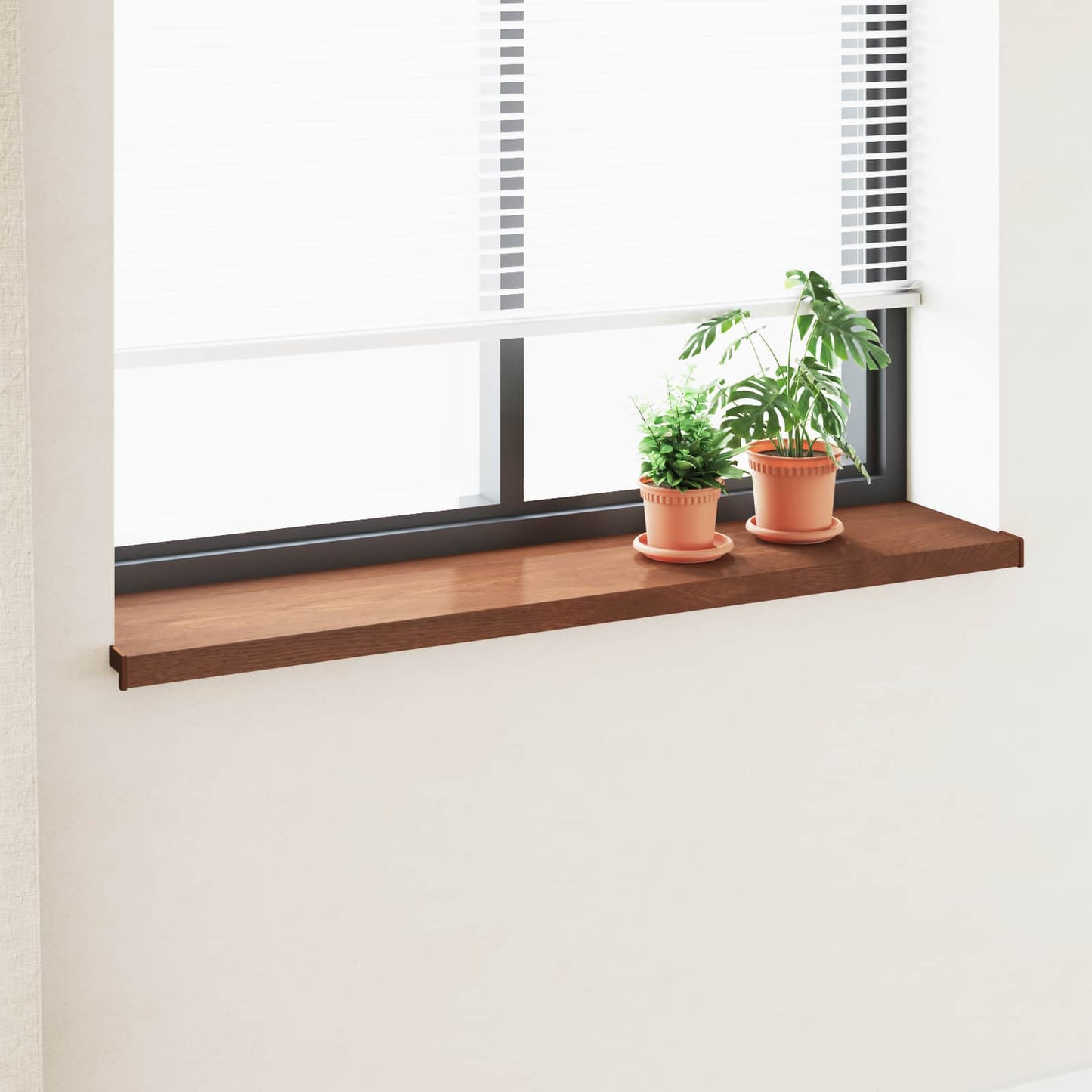 vidaXL Σαβανωτό Παραθύρου Καφέ ξύλο 140 x 30 x 4,5 εκ PVC