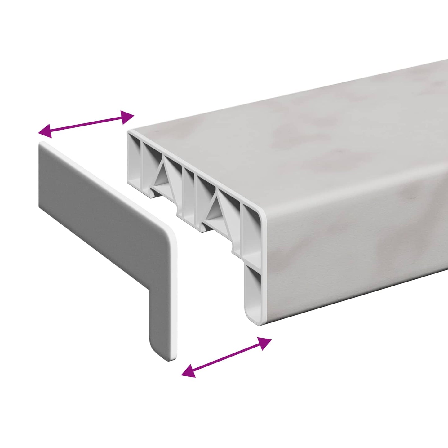 vidaXL Σαβανωτό Παραθύρου Υφή Μάρμαρου 160 x 15 x 4,5 εκ PVC