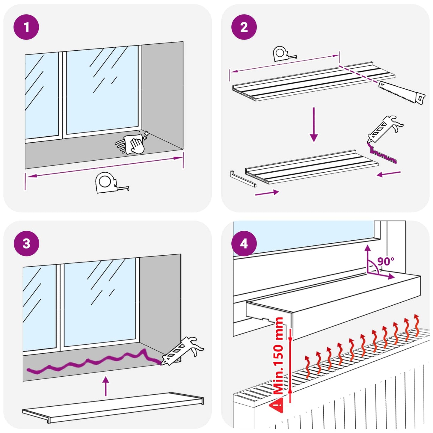vidaXL Σαβανωτό Παραθύρου Υφή Μάρμαρου 100 x 25 x 4,5 εκ. PVC
