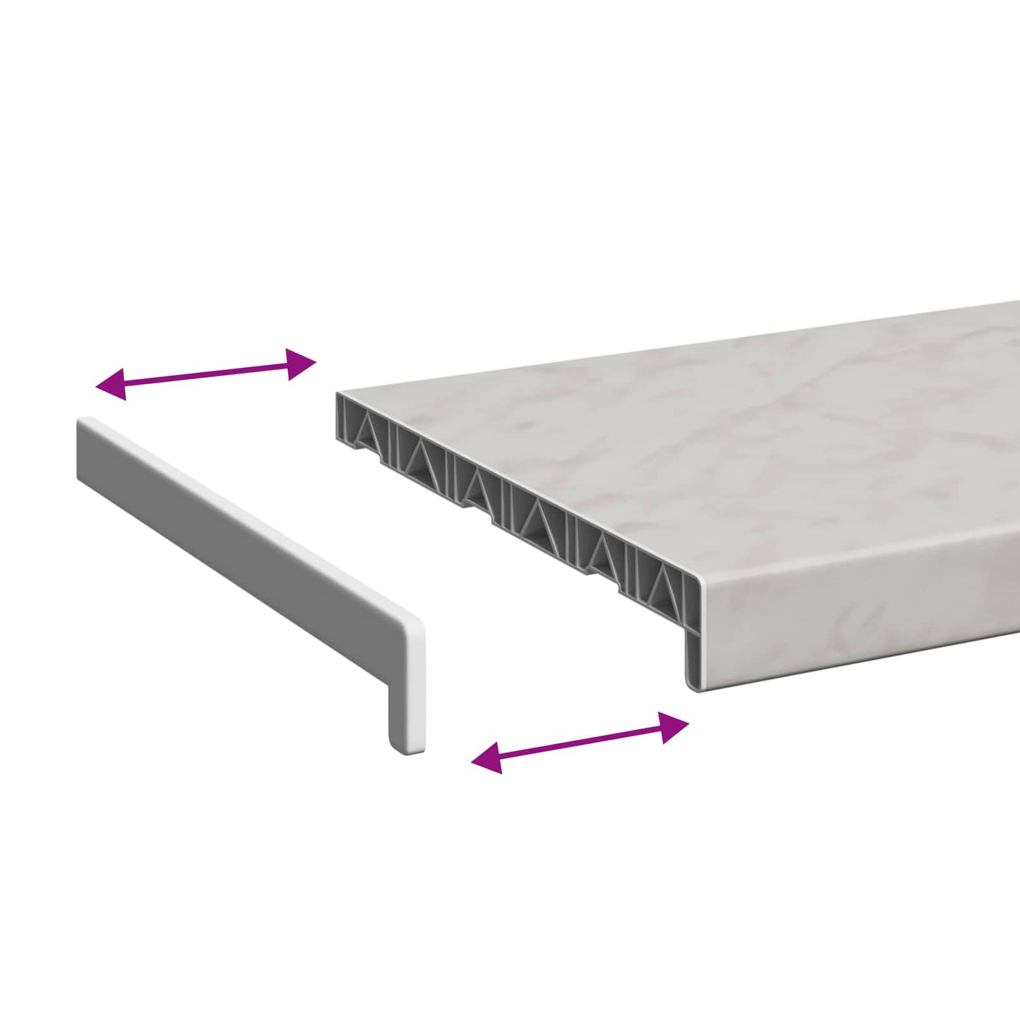 vidaXL Σαβανωτό Παραθύρου Υφή Μάρμαρου 160 x 30 x 4,5 εκ PVC