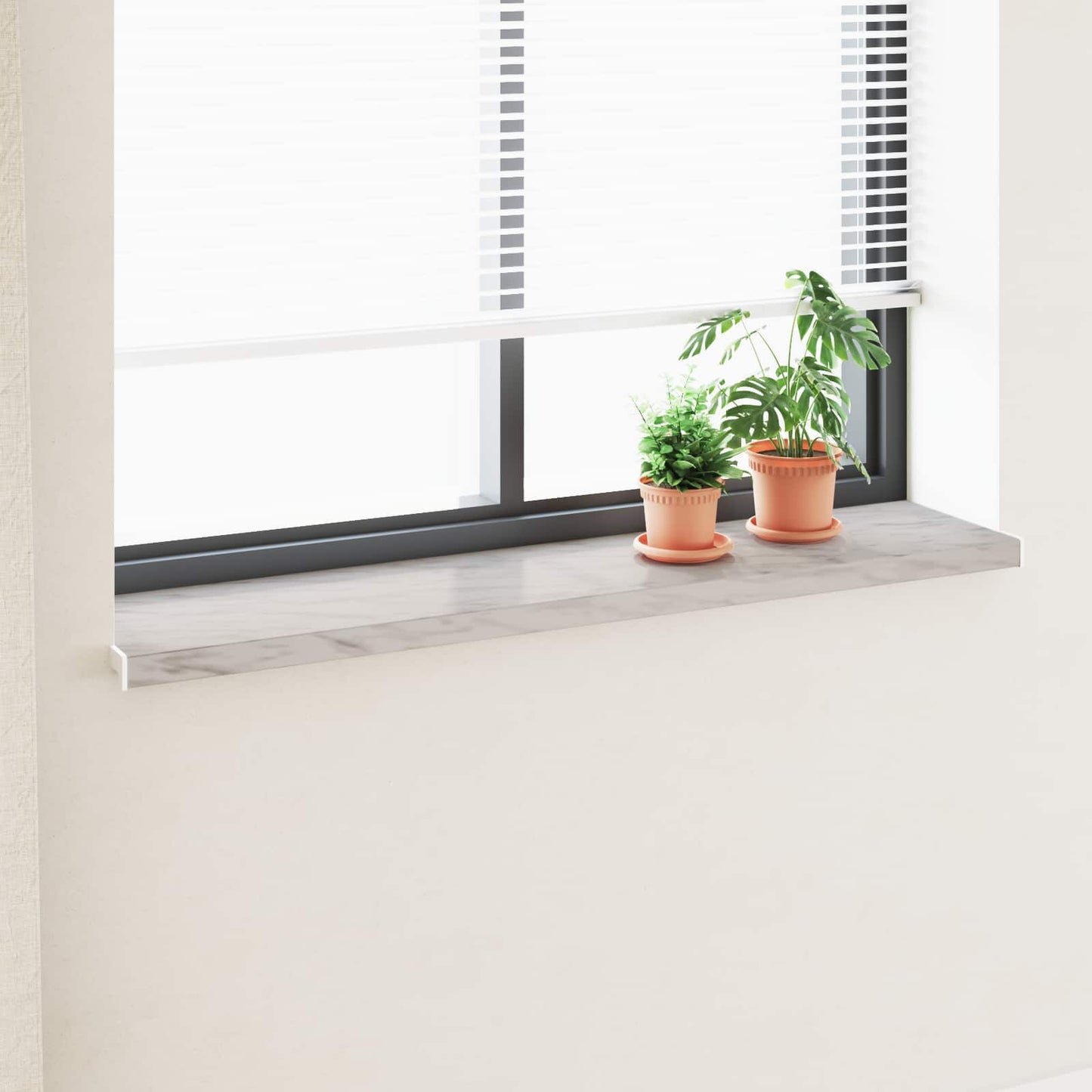 vidaXL Σαβανωτό Παραθύρου Υφή Μάρμαρου 160 x 30 x 4,5 εκ PVC