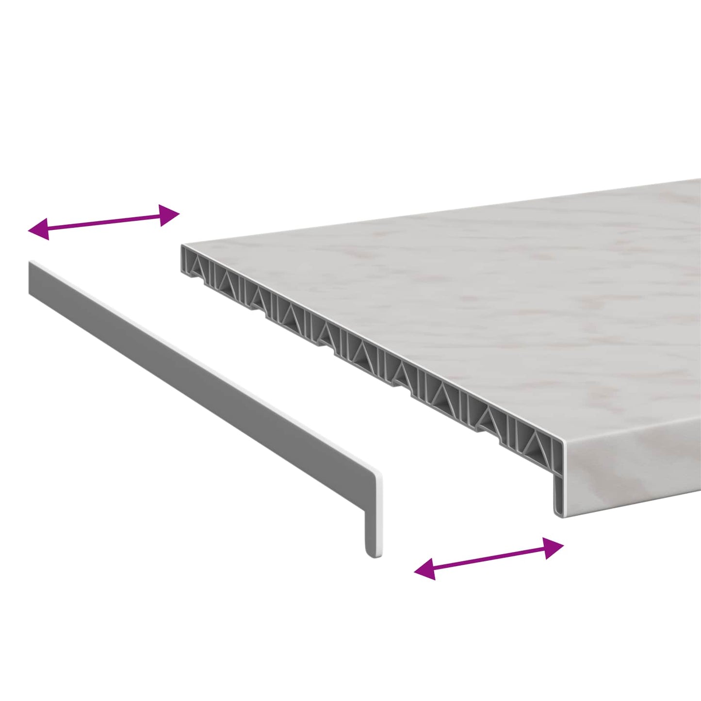 vidaXL Σαβανωτό Παραθύρου Υφή Μάρμαρου 140 x 50 x 4,5 εκ PVC
