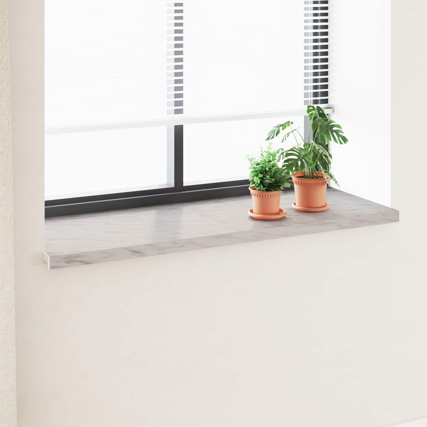 vidaXL Σαβανωτό Παραθύρου Υφή Μάρμαρου 140 x 50 x 4,5 εκ PVC