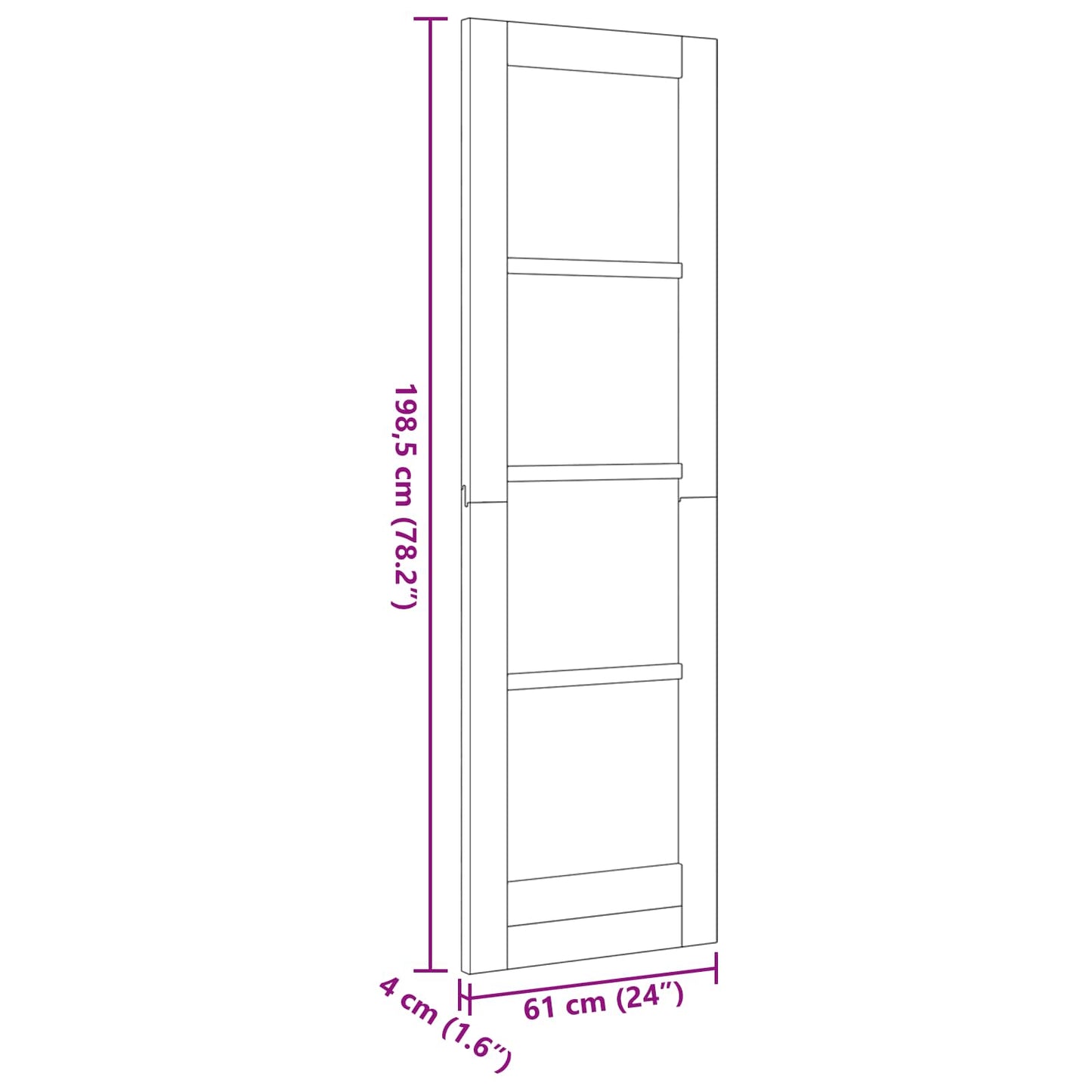 vidaXL Εσωτερική Πόρτα 61 x 198,5 εκ. Κόντρα πλακέ Φυσικό