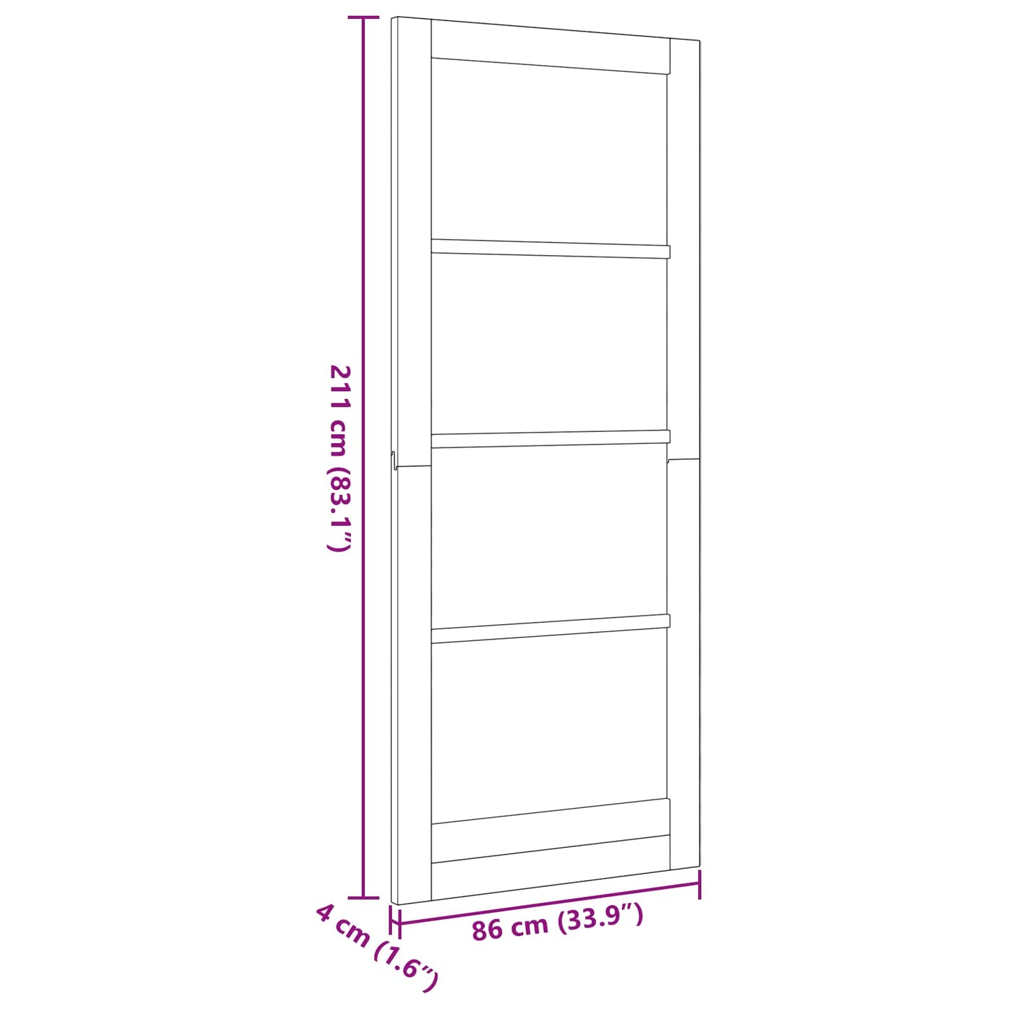 vidaXL Εσωτερική Πόρτα 86 x 211 cm Κόντρα πλακέ Φυσικό