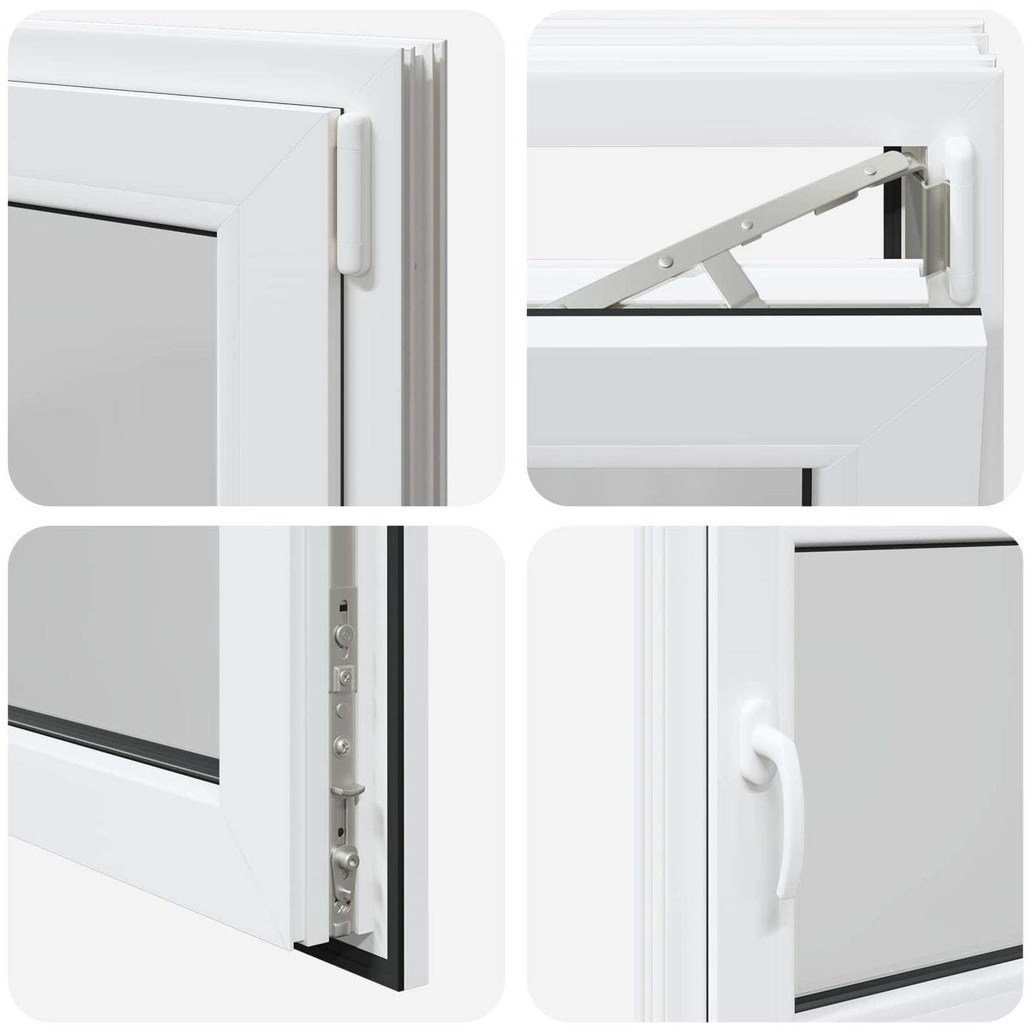 Παράθυρο Κάτω Στρώματος RISOR Λευκός 80 x 50 cm PVC και Γυαλί