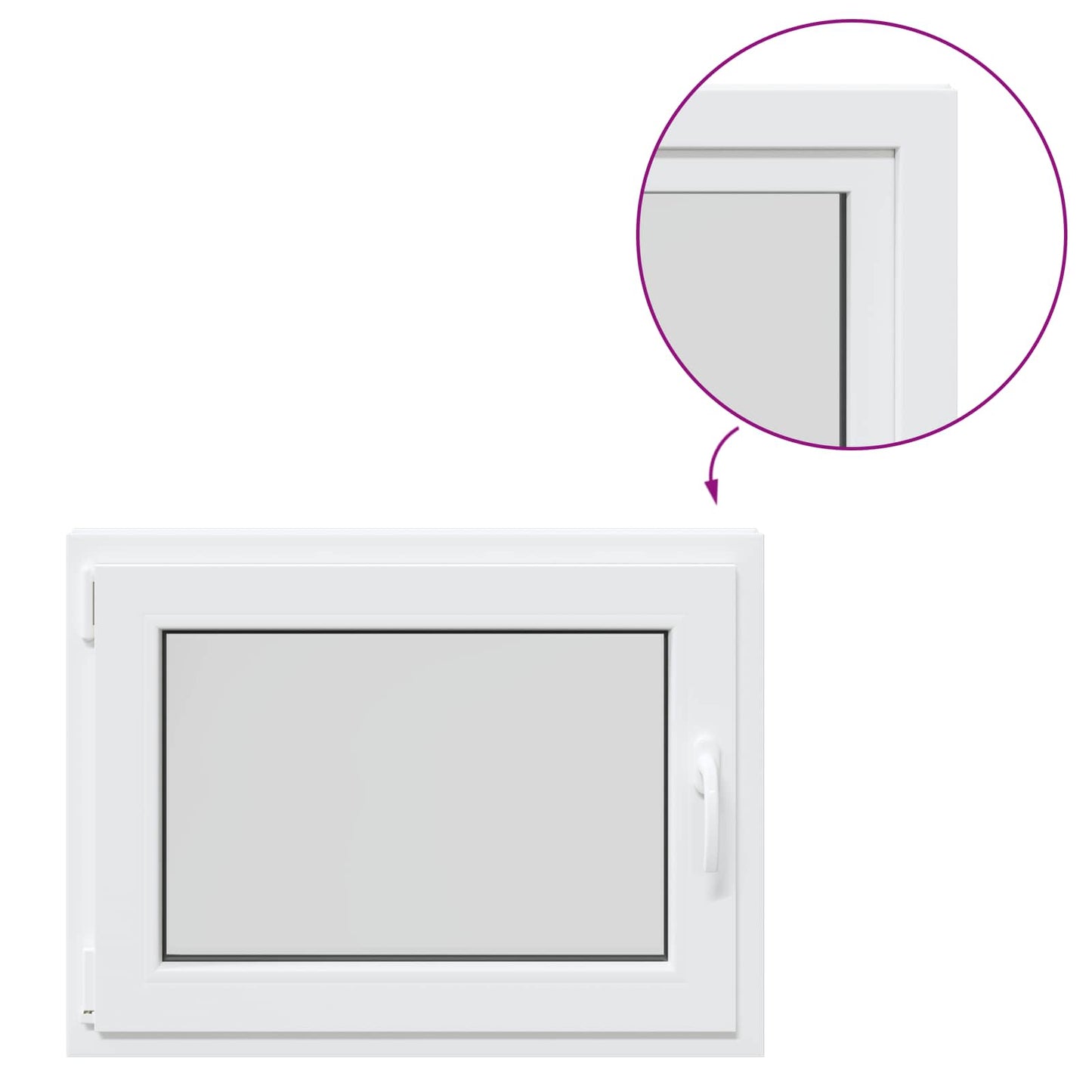 Παράθυρο Κάτω Στρώματος RISOR Λευκός 80 x 60 cm PVC και Γυαλί