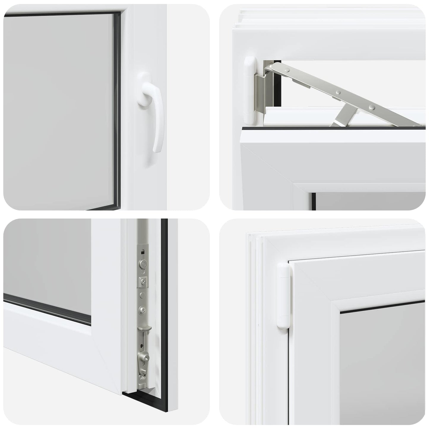 Παράθυρο Κάτω Στρώματος RISOR Λευκός 80 x 70 cm PVC και Γυαλί