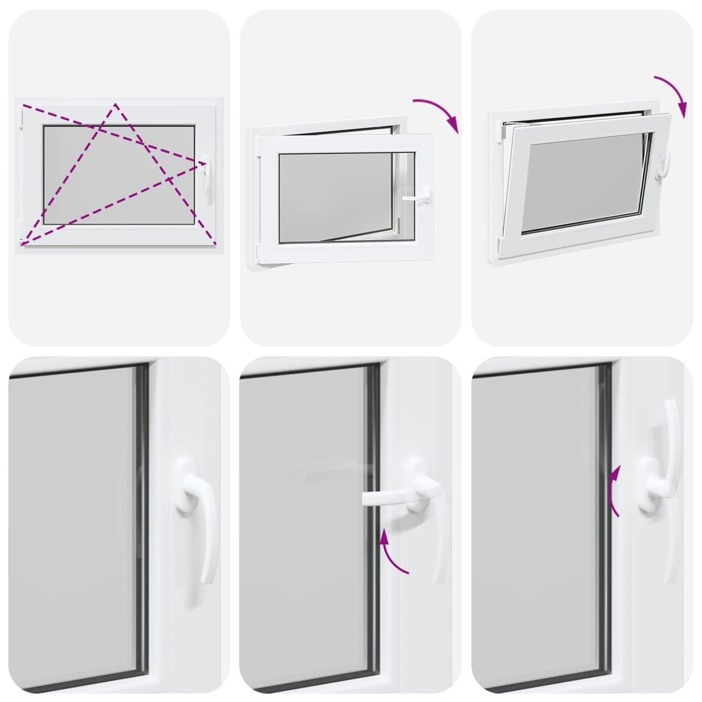 Παράθυρο Κάτω Στρώματος RISOR Λευκός 80 x 70 cm PVC και Γυαλί