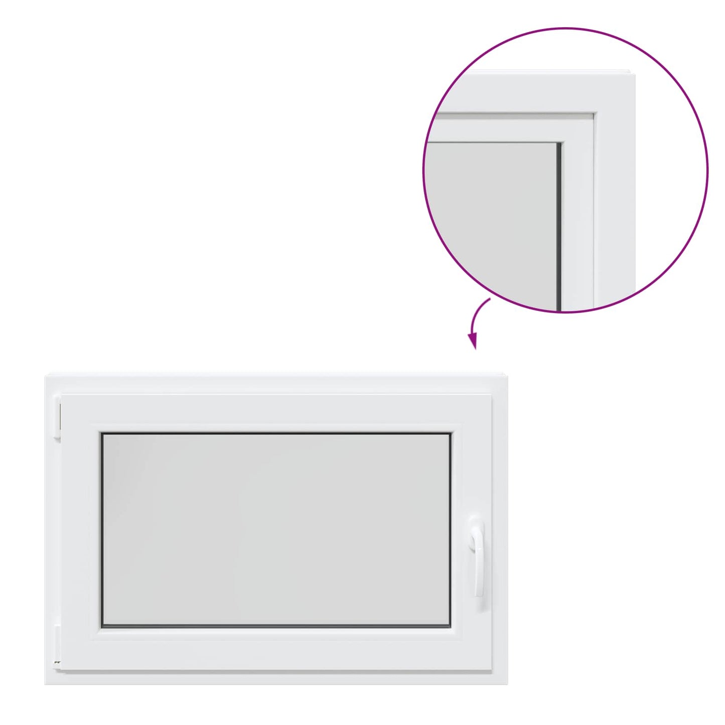 Παράθυρο Κάτω Στρώματος RISOR Λευκός 90 x 60 cm PVC και Γυαλί