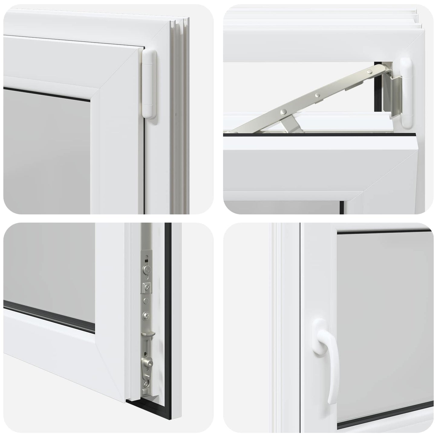 Παράθυρο Κάτω Στρώματος RISOR Λευκός 90 x 70 cm PVC και Γυαλί