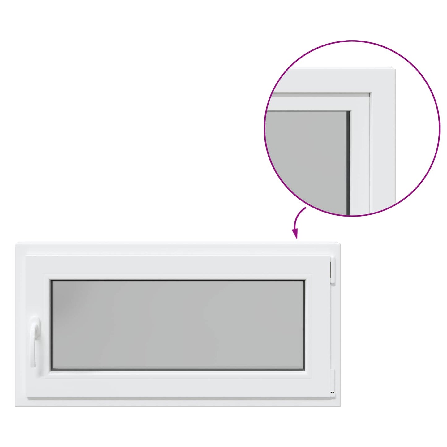 Παράθυρο Κάτω Στρώματος RISOR Λευκός 100 x 50 cm PVC και Γυαλί