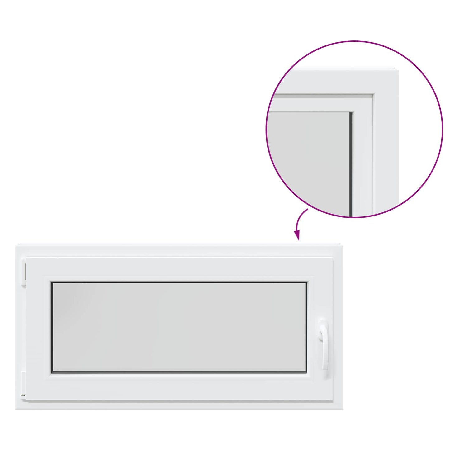 Παράθυρο Κάτω Στρώματος RISOR Λευκός 100 x 50 cm PVC και Γυαλί