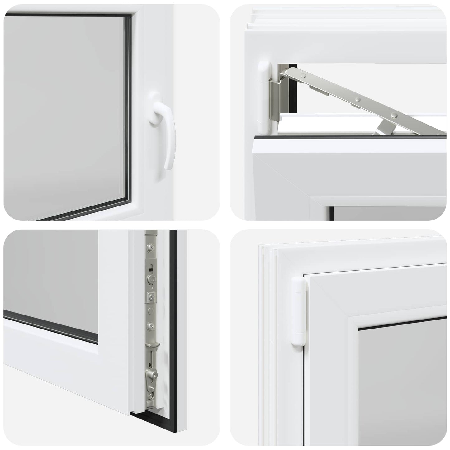 Παράθυρο Κάτω Στρώματος RISOR Λευκός 100 x 60 cm PVC και Γυαλί