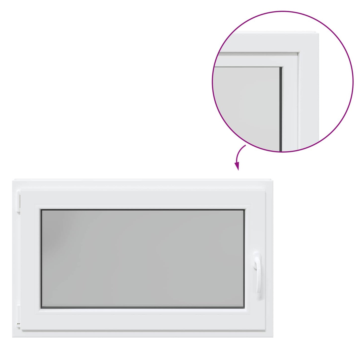Παράθυρο Κάτω Στρώματος RISOR Λευκός 100 x 70 cm PVC και Γυαλί