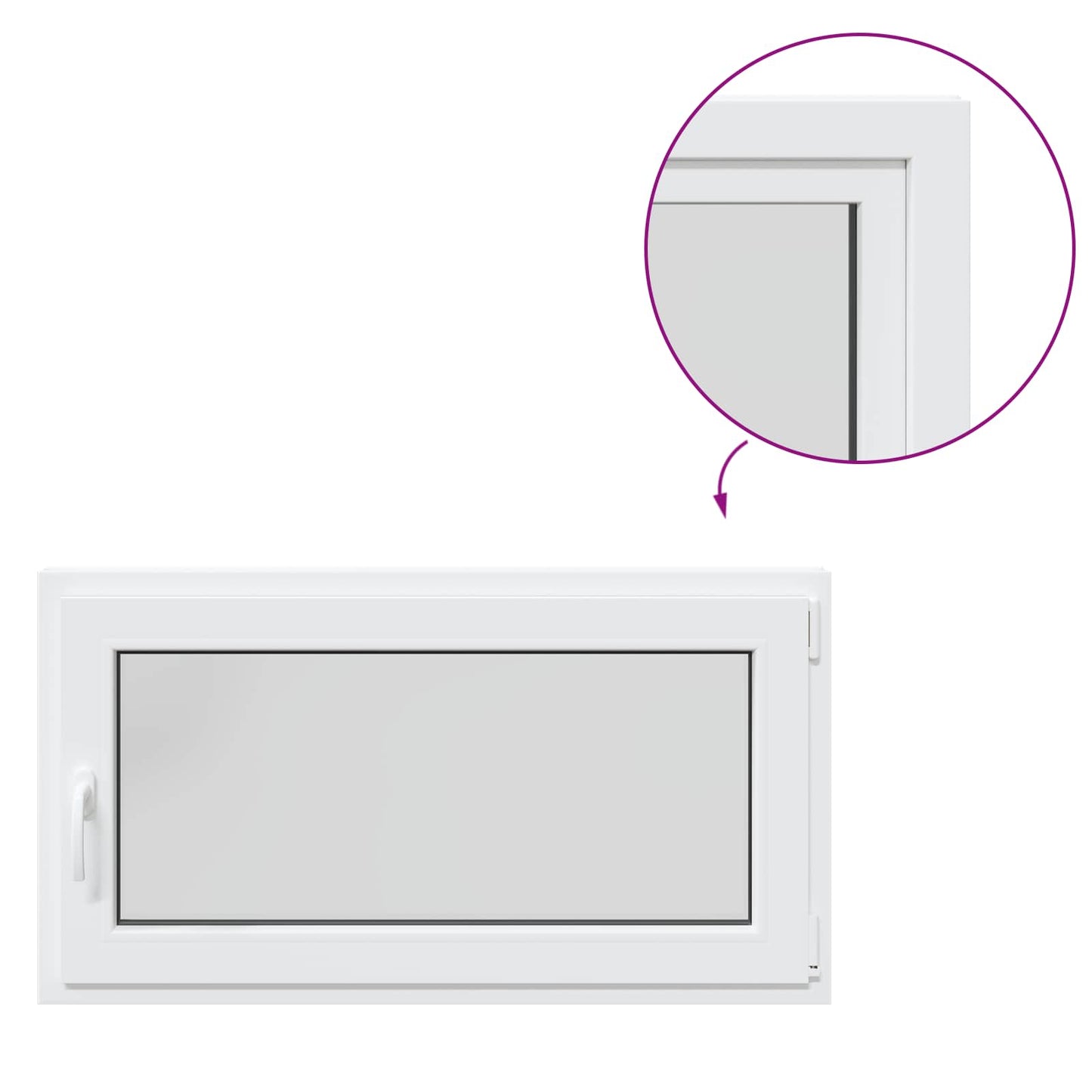 Παράθυρο Κάτω Στρώματος RISOR Λευκός 110 x 50 cm PVC και Γυαλί
