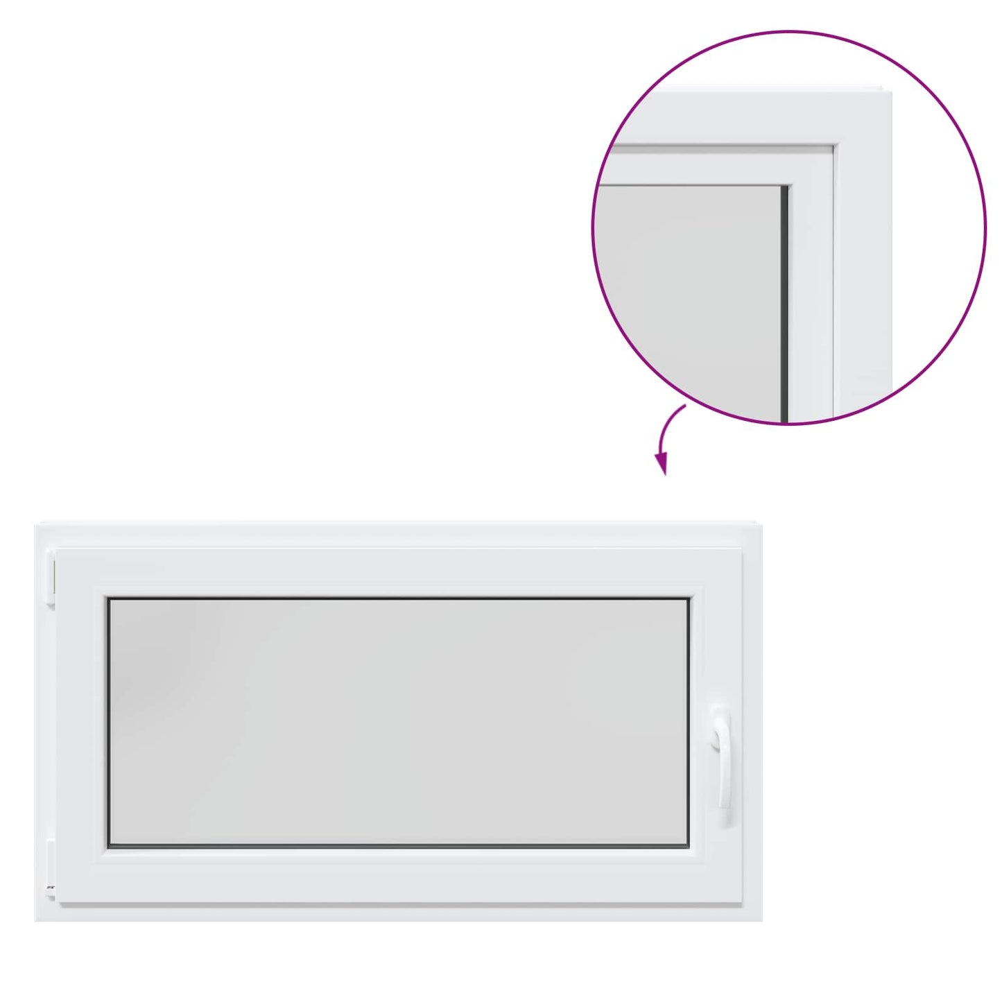 Παράθυρο Κάτω Στρώματος RISOR Λευκός 110 x 70 cm PVC και Γυαλί