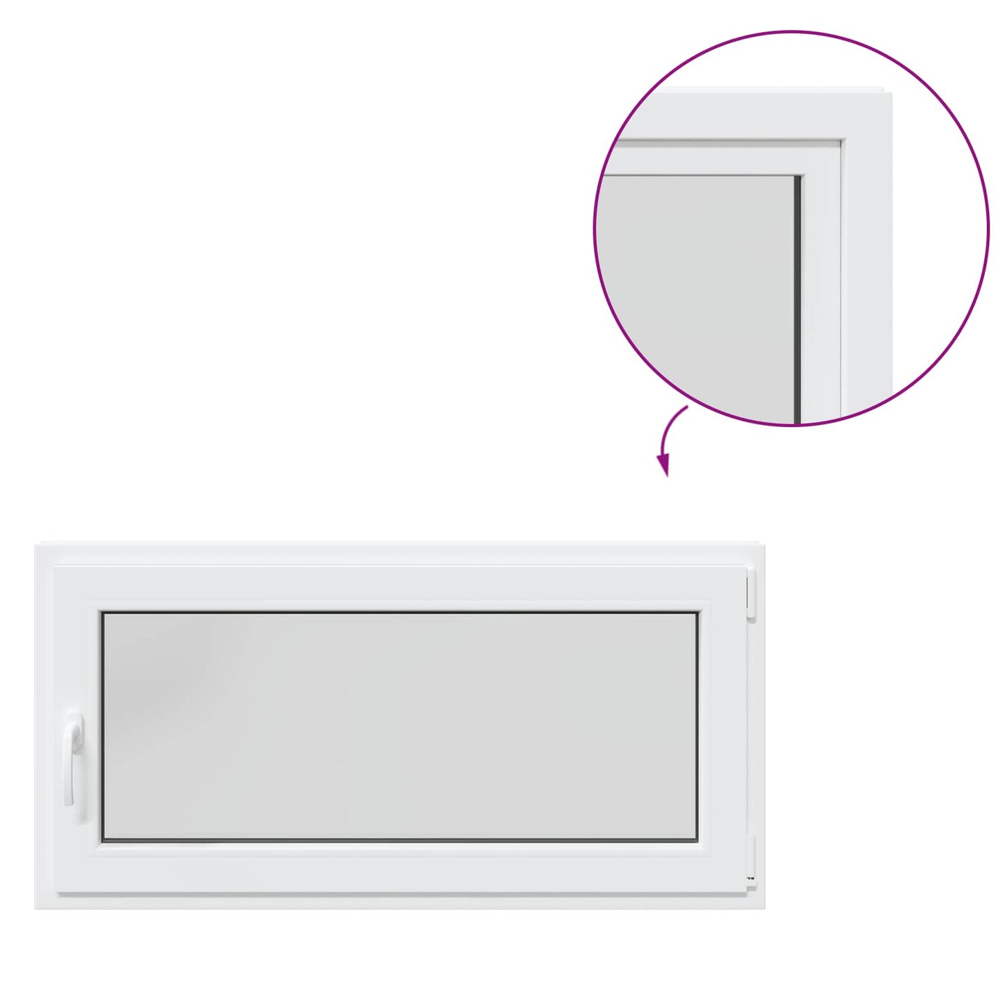 Παράθυρο Κάτω Στρώματος RISOR Λευκός 120 x 60 cm PVC και Γυαλί