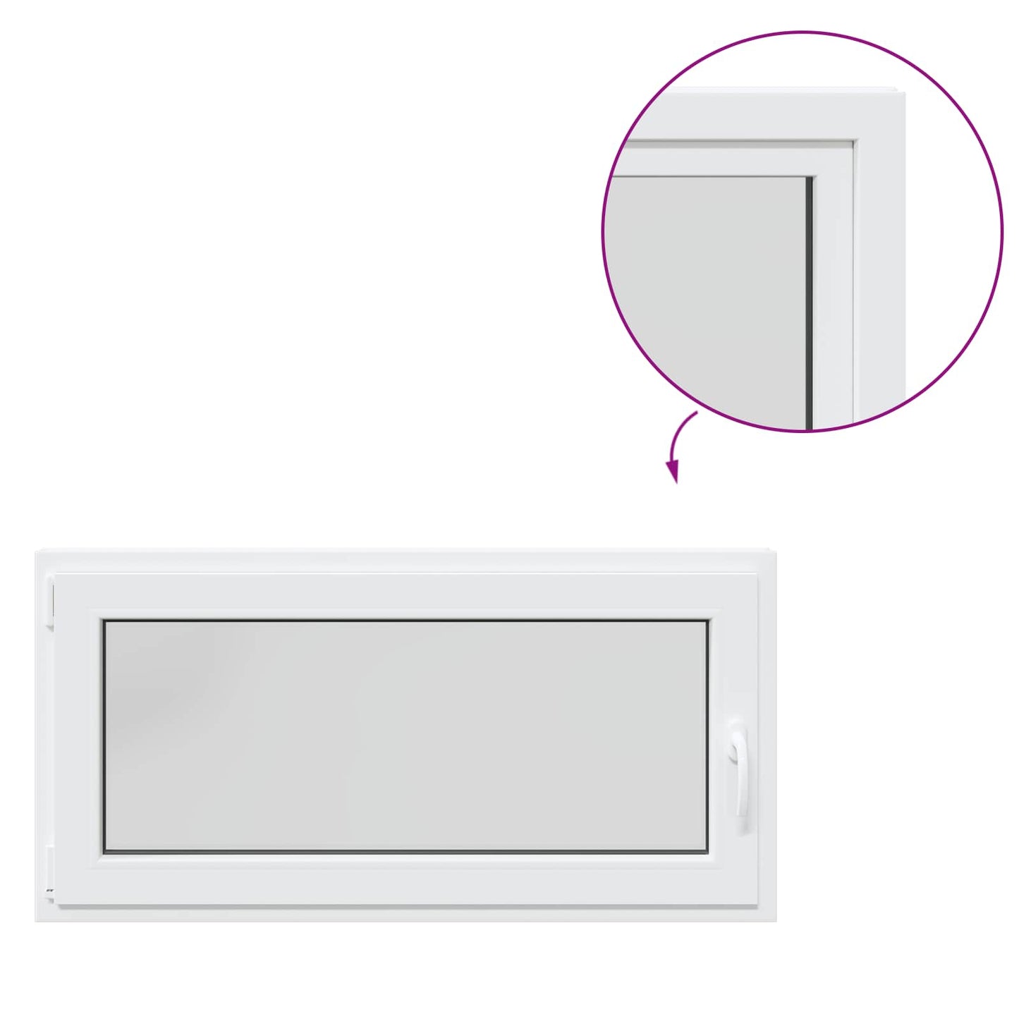Παράθυρο Κάτω Στρώματος RISOR Λευκός 120 x 60 cm PVC και Γυαλί