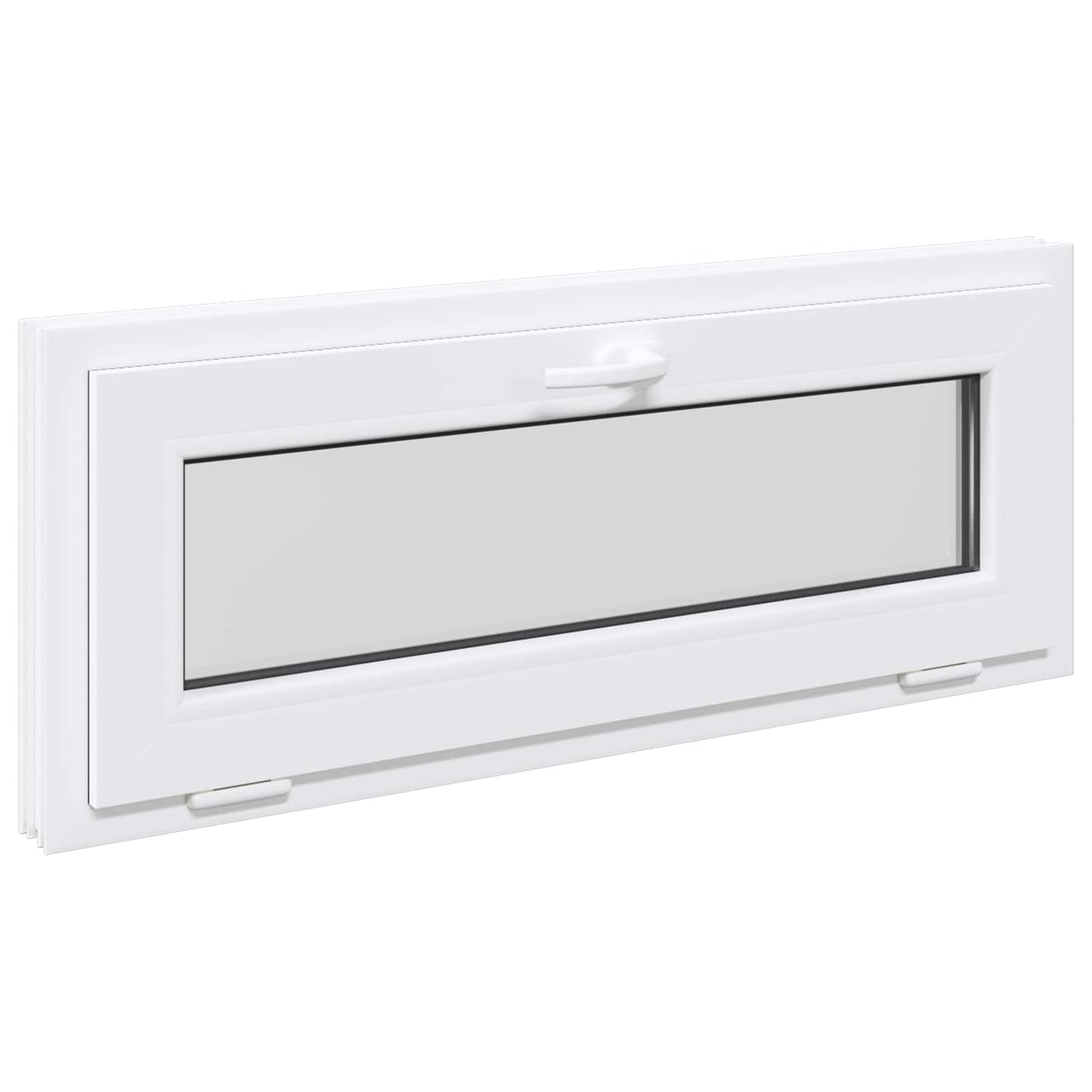 vidaXL Παράθυρο Κάτω Στρώματος RISOR 100 x 40 cm PVC και Γυαλί Λευκό