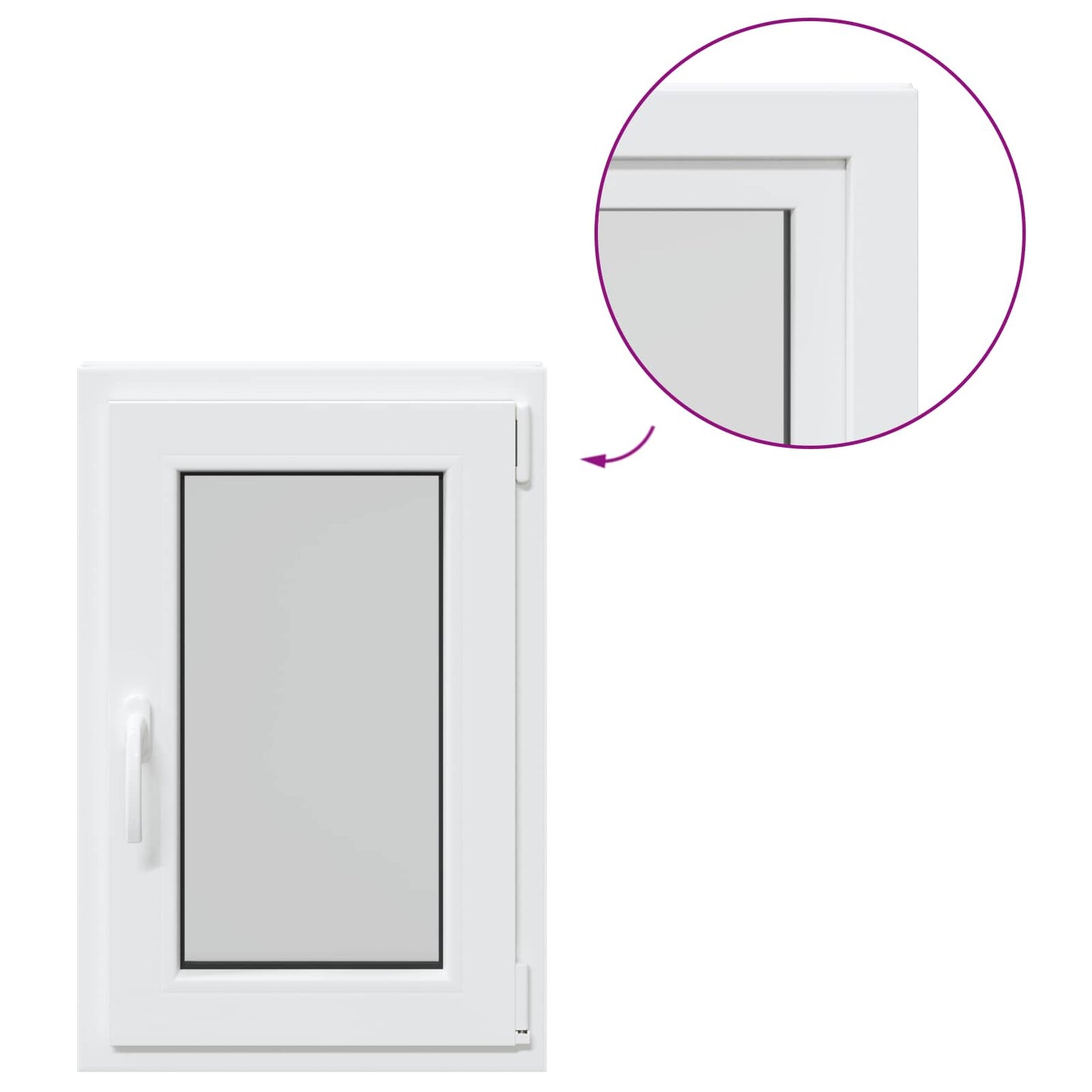 Παράθυρο Κάτω Στρώματος RISOR Λευκός 50 x 75 cm PVC και Γυαλί