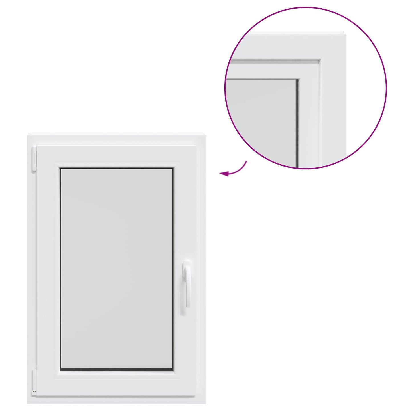 vidaXL Παράθυρο Κάτω Στρώματος RISOR 60 x 80 cm PVC και Γυαλί Λευκό