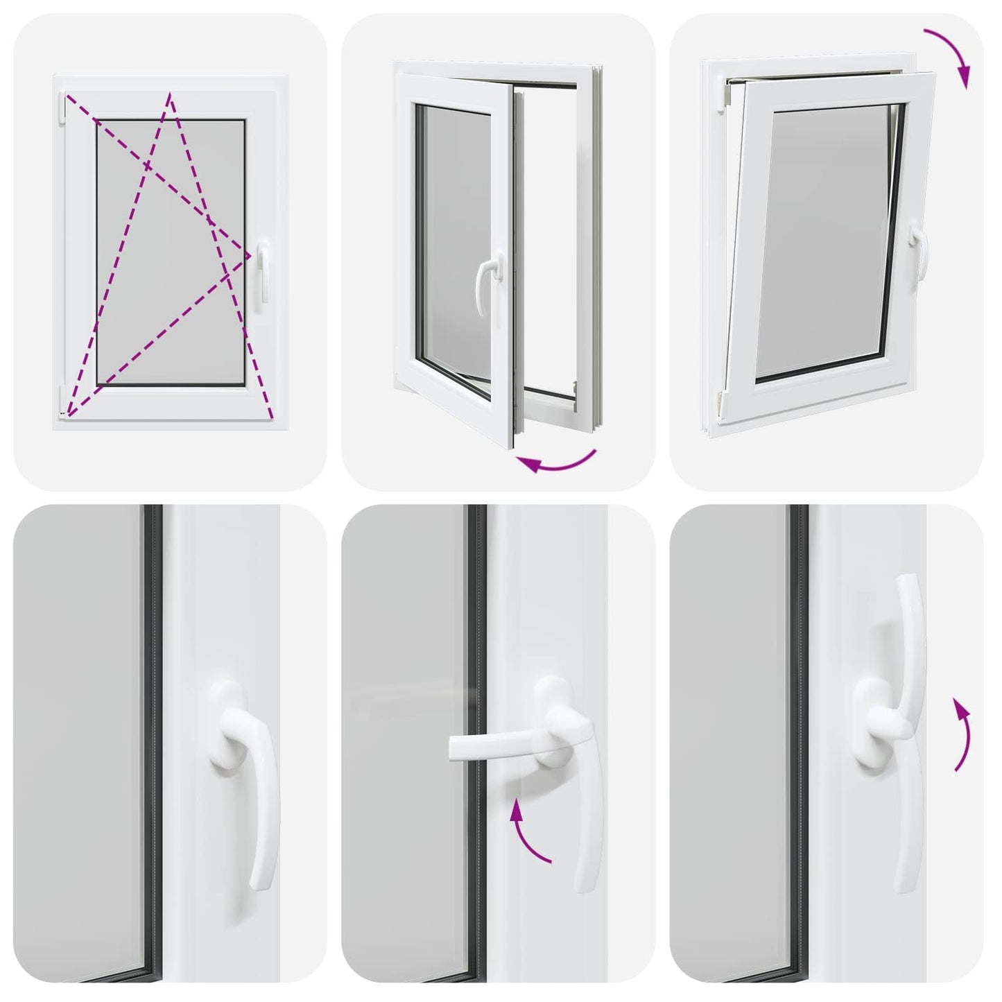 vidaXL Παράθυρο Κάτω Στρώματος RISOR 60 x 80 cm PVC και Γυαλί Λευκό