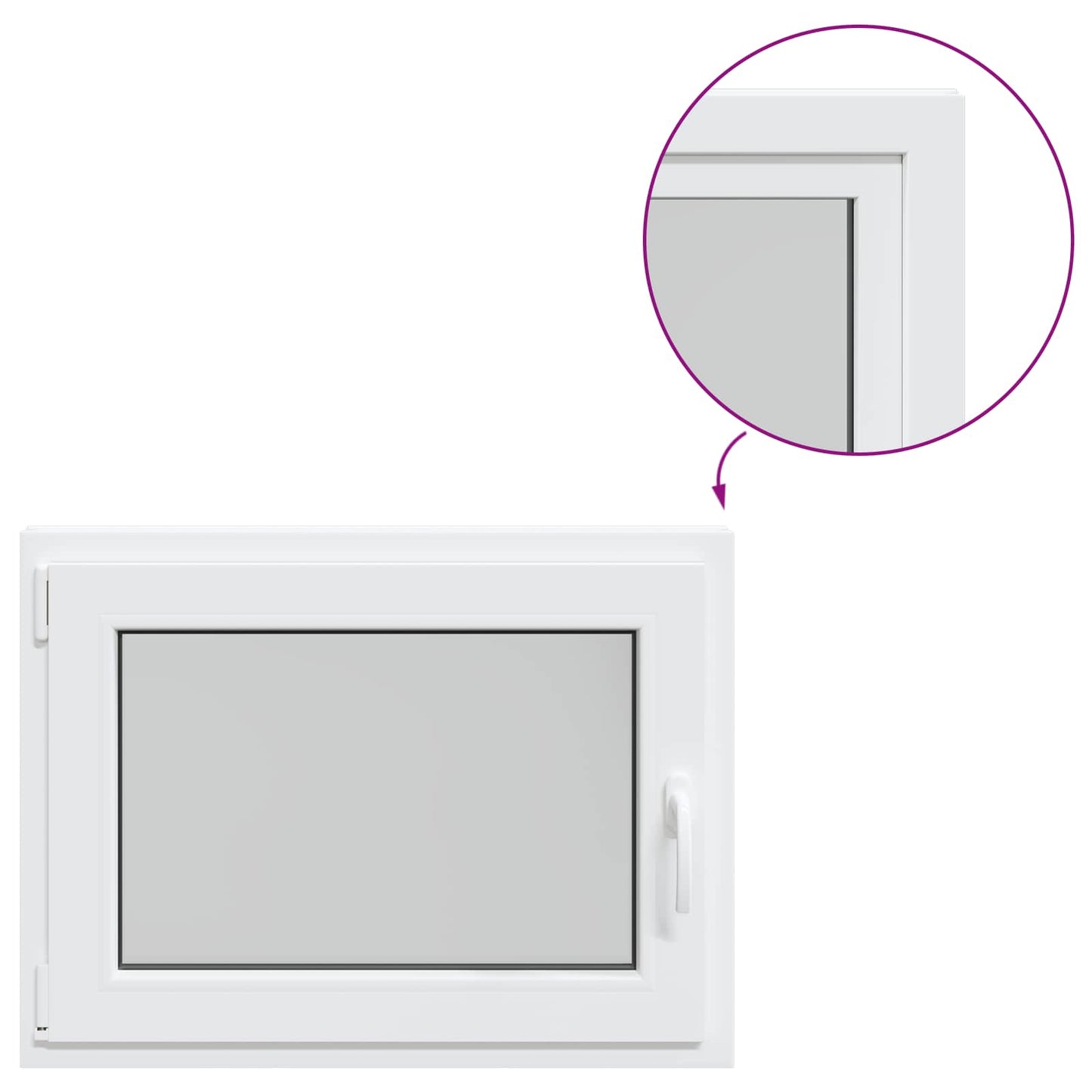 vidaXL Παράθυρο Κάτω Στρώματος RISOR 80 x 70 cm PVC και Γυαλί Λευκό