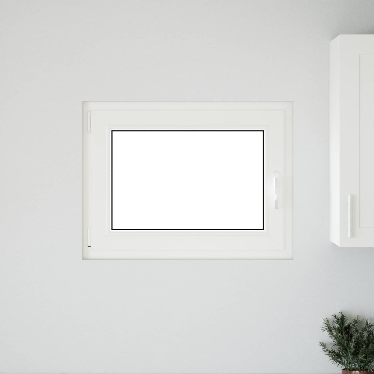 vidaXL Παράθυρο Κάτω Στρώματος RISOR 80 x 70 cm PVC και Γυαλί Λευκό