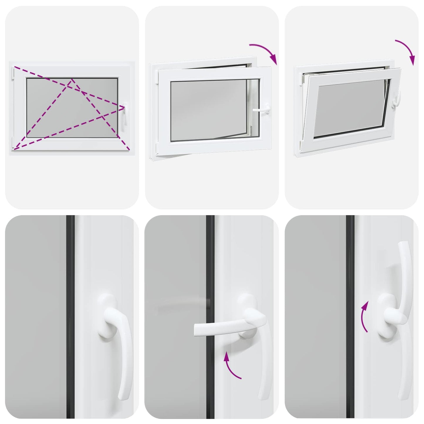 vidaXL Παράθυρο Κάτω Στρώματος RISOR 80 x 70 cm PVC και Γυαλί Λευκό