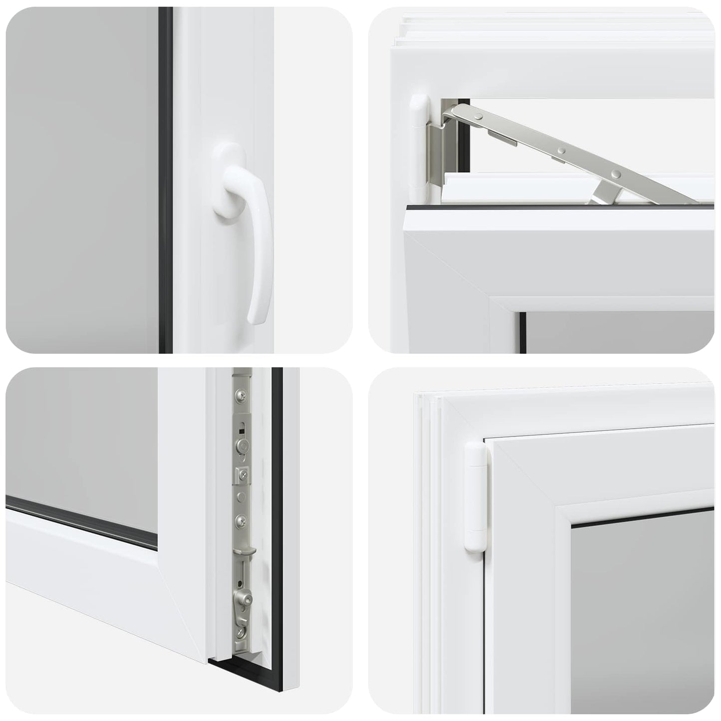 Παράθυρο Κάτω Στρώματος RISOR Λευκός 90 x 50 cm PVC και Γυαλί