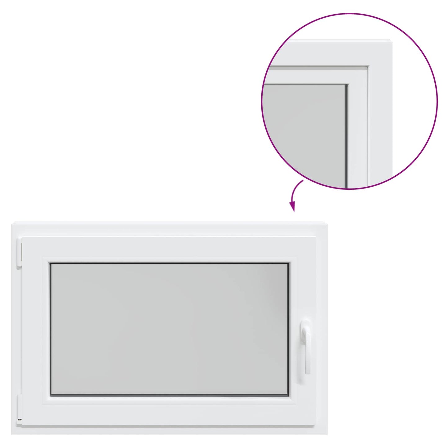 Παράθυρο Κάτω Στρώματος RISOR Λευκός 90 x 50 cm PVC και Γυαλί