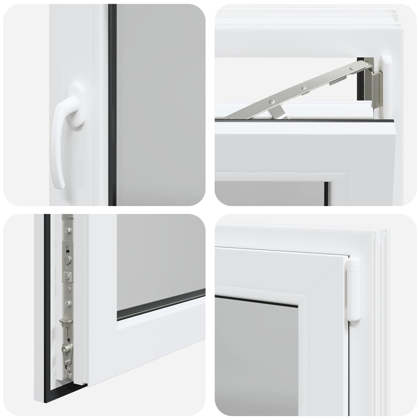 Παράθυρο Κάτω Στρώματος RISOR Λευκός 90 x 60 cm PVC και Γυαλί