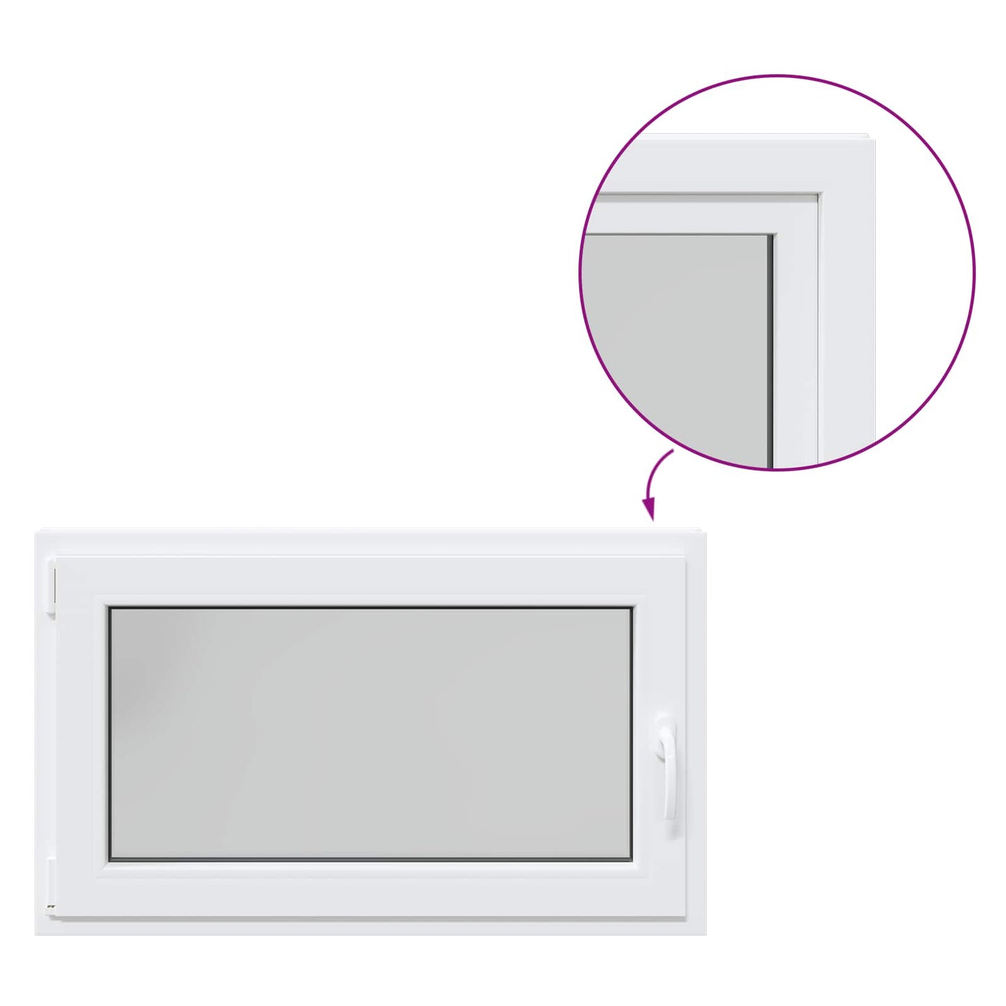 vidaXL Παράθυρο Κάτω Στρώματος RISOR 100 x 70 cm PVC και Γυαλί Λευκό