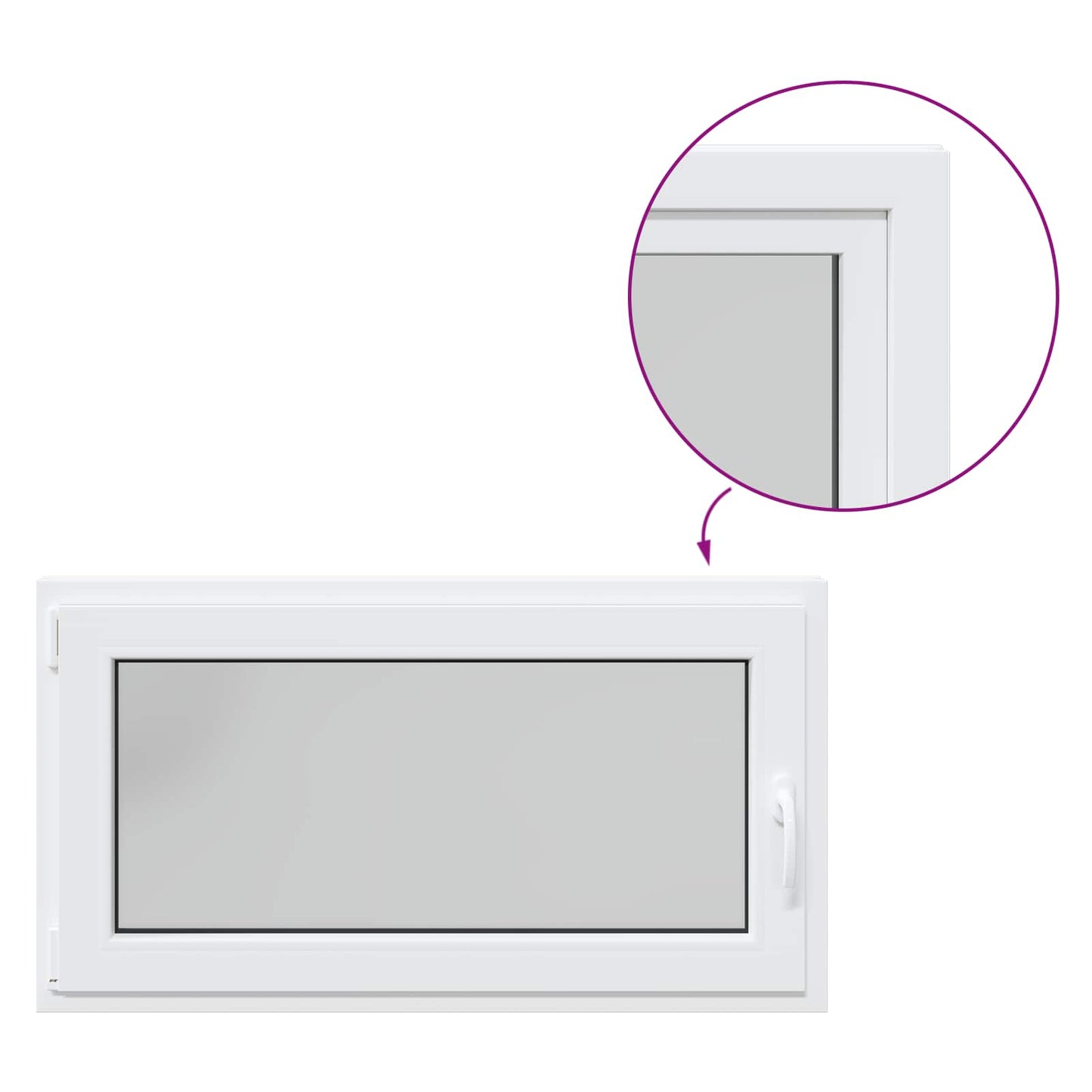 Παράθυρο Κάτω Στρώματος RISOR Λευκός 110 x 60 cm PVC και Γυαλί