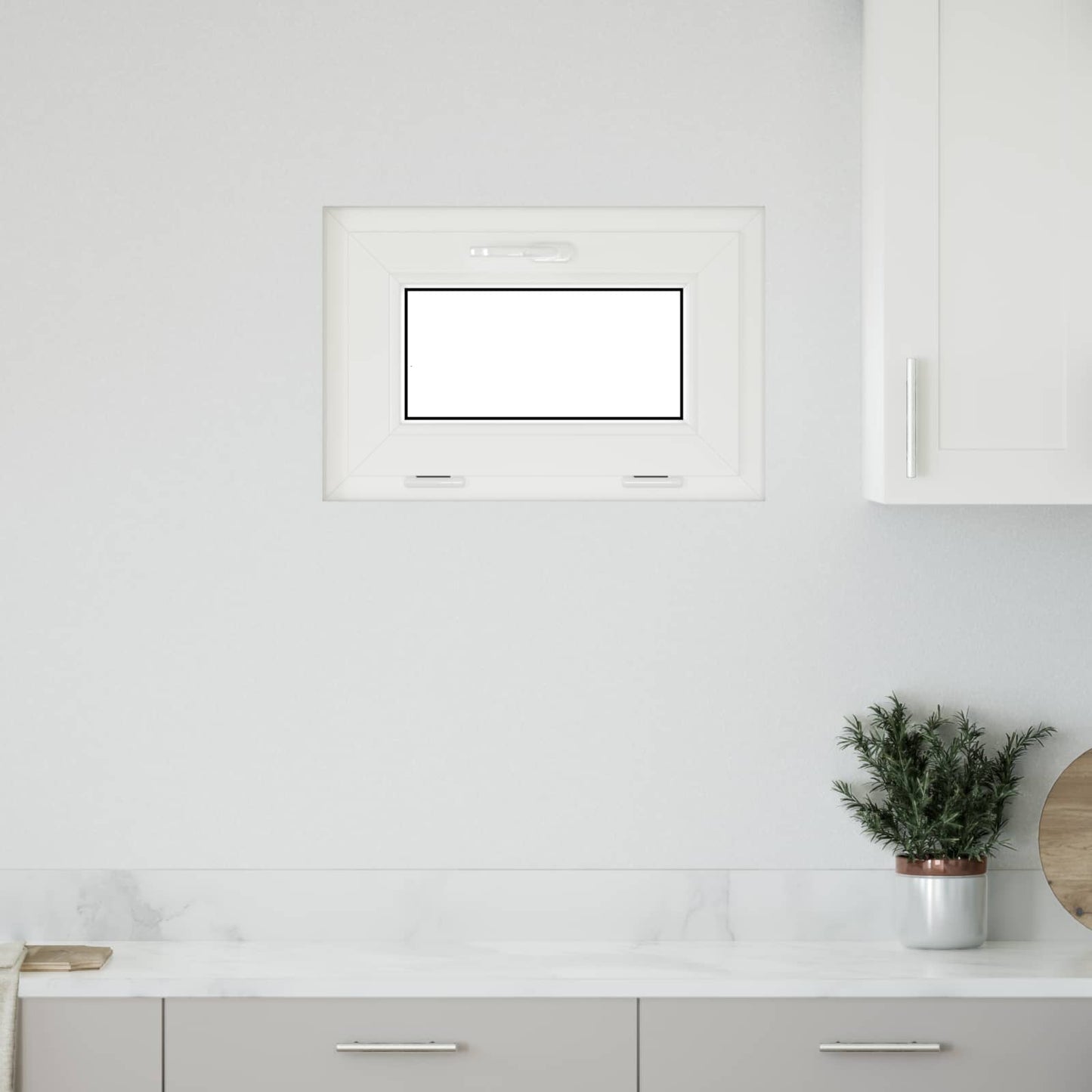vidaXL Παράθυρο Κάτω Στρώματος RISOR 60 x 40 cm PVC και Γυαλί Λευκό