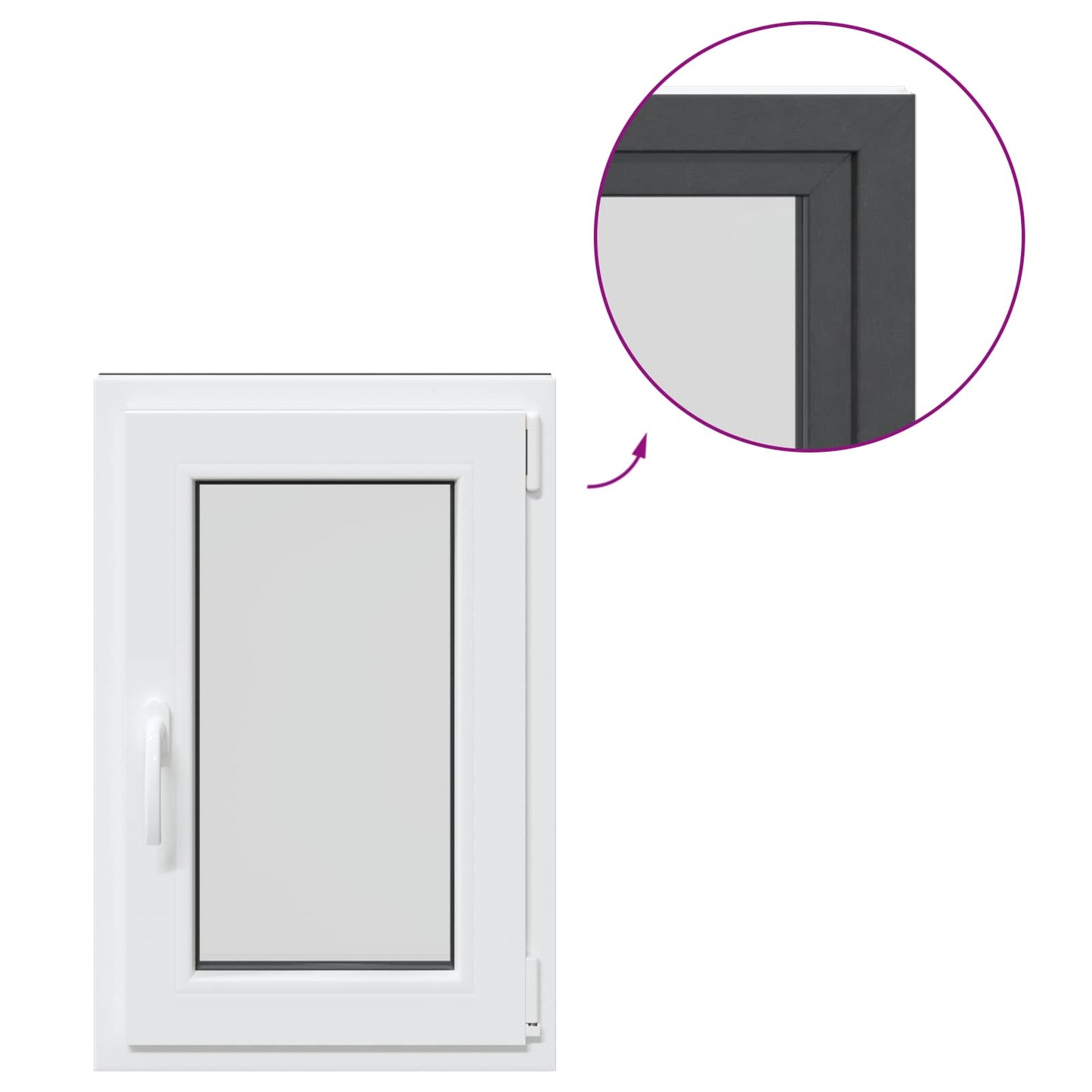 vidaXL Παράθυρο Κάτω Στρώματος RISOR 50 x 75 cm PVC και Γυαλί Ανθρακί
