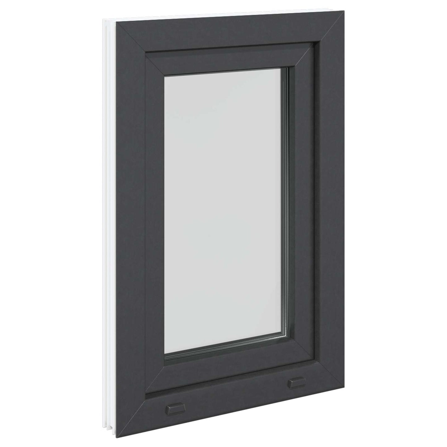 Παράθυρο Κάτω Στρώματος RISOR Ανθρακί 50 x 75 cm PVC και Γυαλί