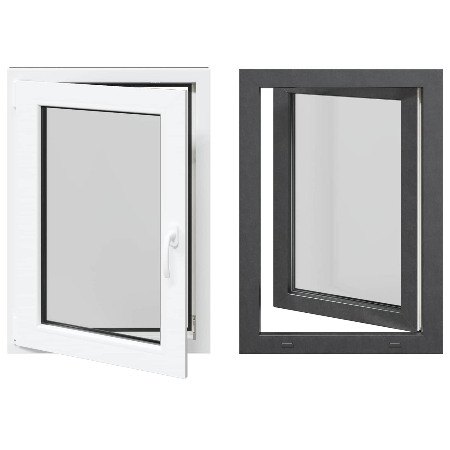 vidaXL Παράθυρο Κάτω Στρώματος RISOR 60 x 80 cm PVC και Γυαλί Ανθρακί