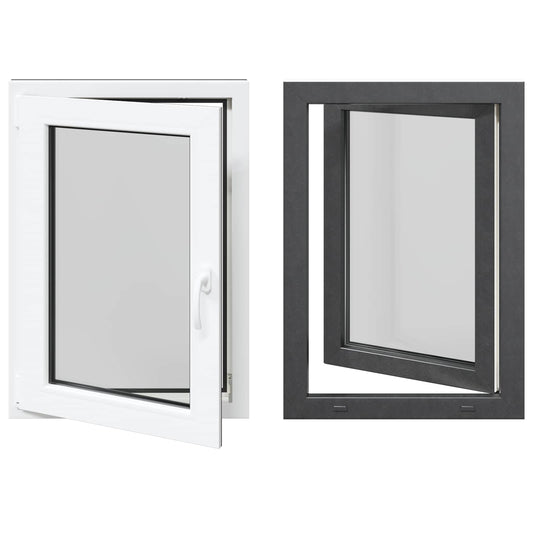 vidaXL Παράθυρο Κάτω Στρώματος RISOR 60 x 80 cm PVC και Γυαλί Ανθρακί