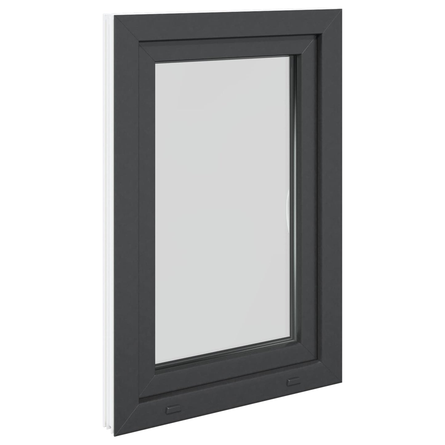 vidaXL Παράθυρο Κάτω Στρώματος RISOR 60 x 80 cm PVC και Γυαλί Ανθρακί