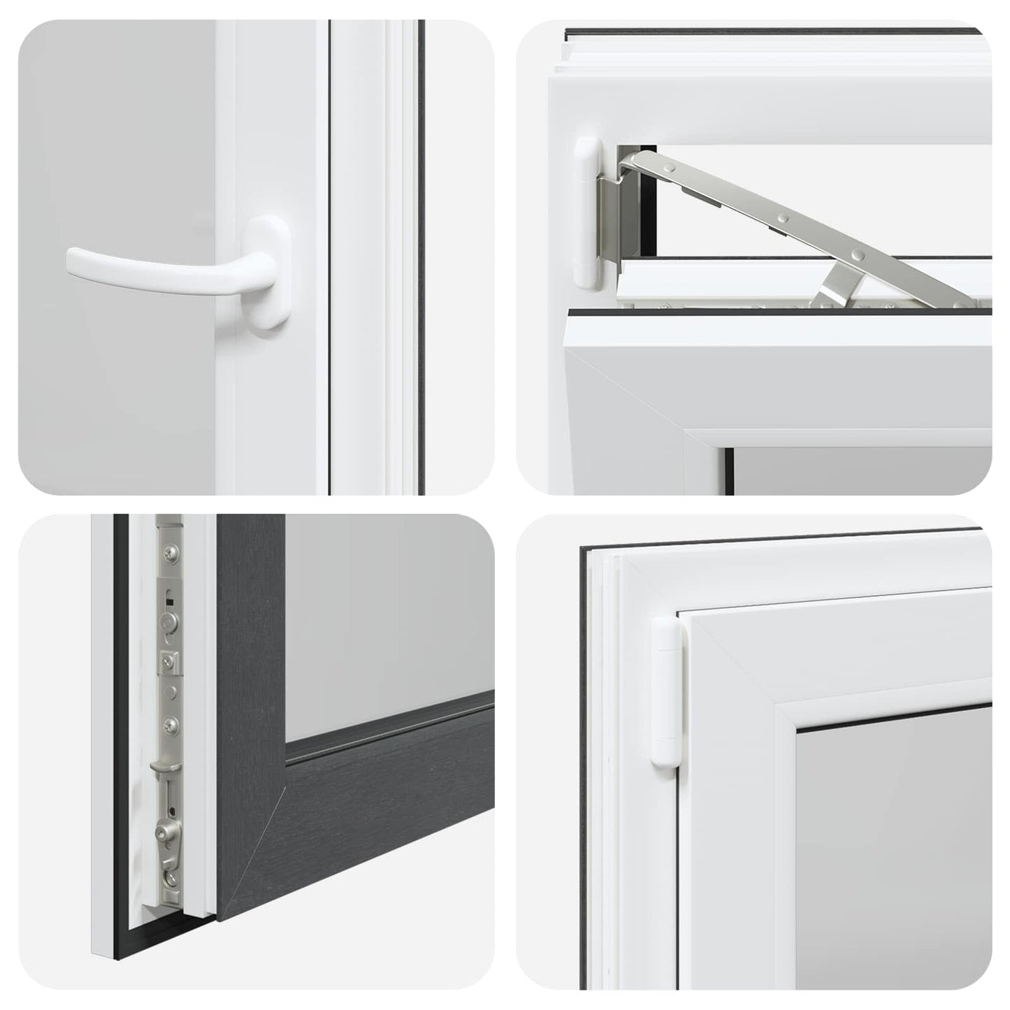 vidaXL Παράθυρο Κάτω Στρώματος RISOR 60 x 90 cm PVC και Γυαλί Ανθρακί