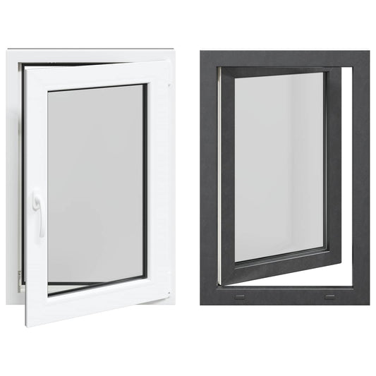 vidaXL Παράθυρο Κάτω Στρώματος RISOR 60 x 90 cm PVC και Γυαλί Ανθρακί